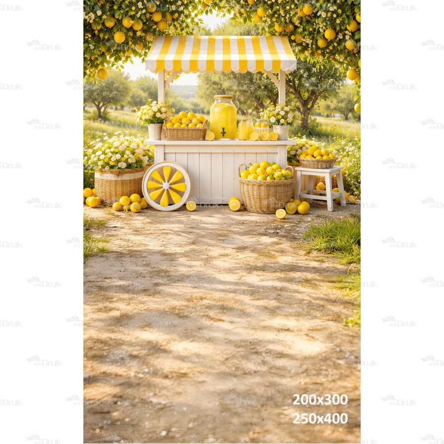 Tło fotograficzne „Lemoniadowy stragan w sadzie cytrynowym” | 4005